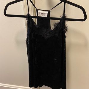 Black, velvet tank top size XS